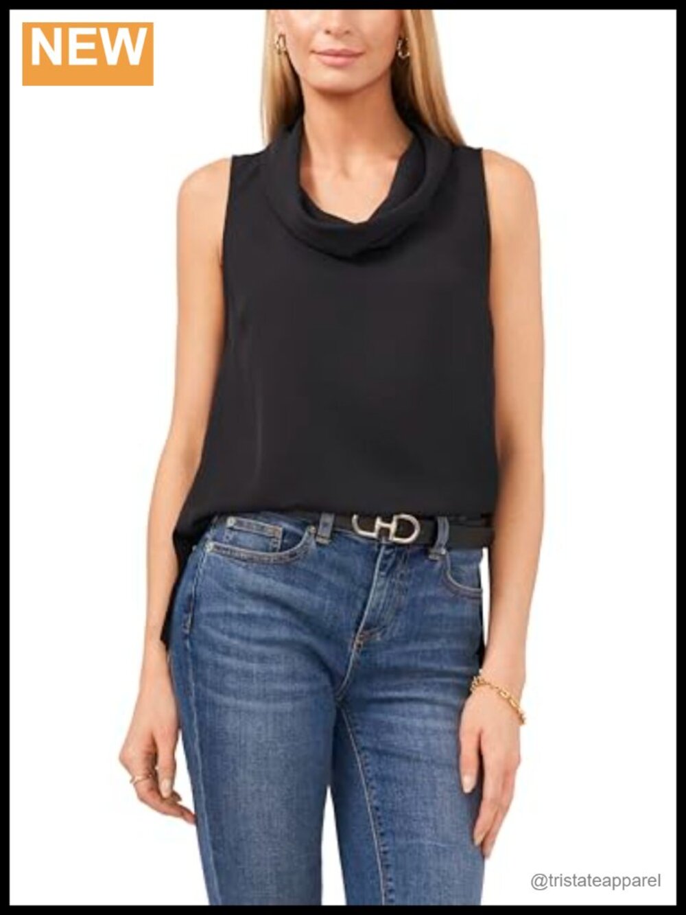 Vince Camuto Sleeveless Cowl Neck Blouse 100% Polyester Luxe Crepe de Chine